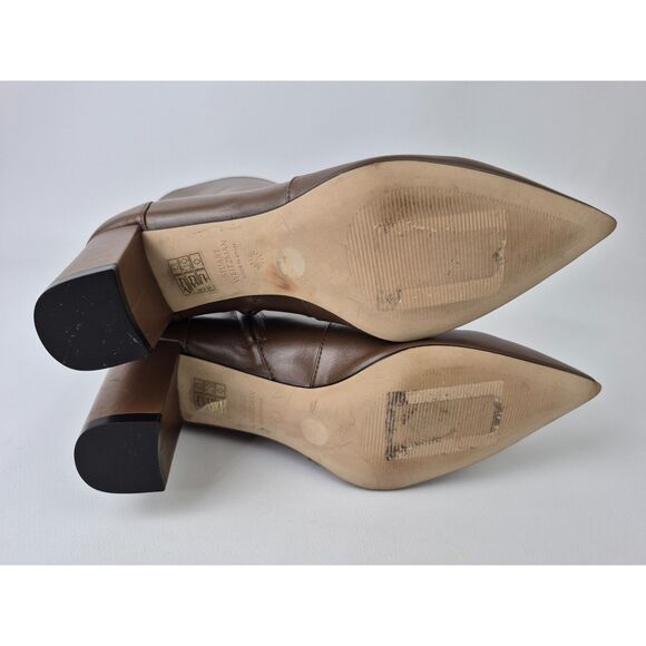 Stuart Weitzman Women's Brown Renegade Point Toe Leather Ankle Boots Size 7.5 - Picture 7 of 7